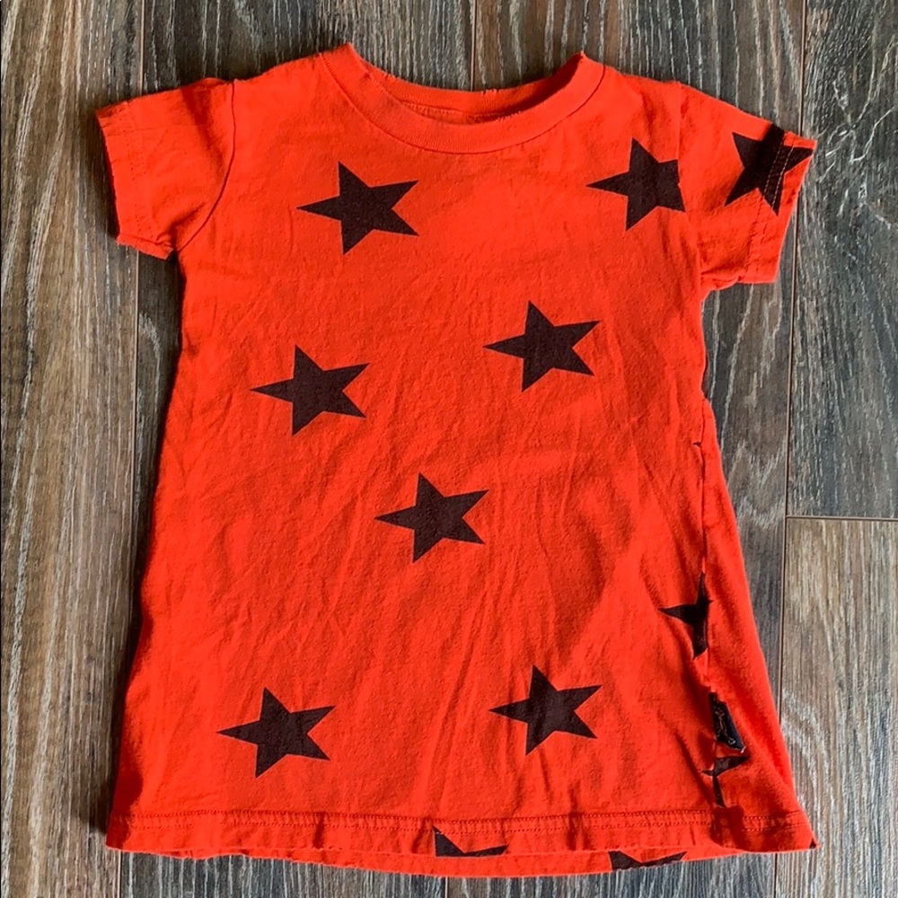 Nununu Kids red star T-shirt dress